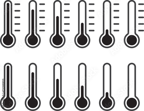 温度計のシンプルなベクターイラストセット