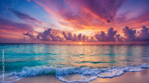 Sunset over the tropical sea  © Thanawadee