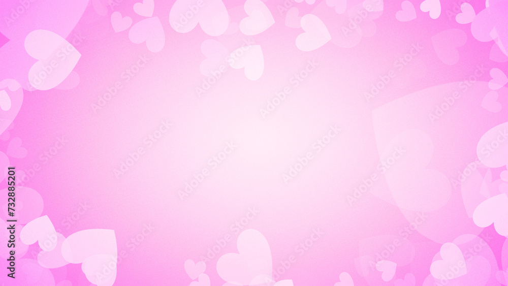 pink background with hearts frame cute valentines 