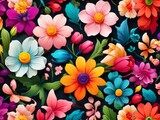 Pattern with flowers color beautiful