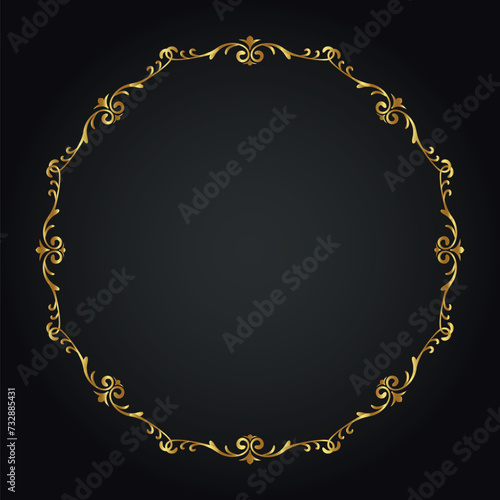 Wallpaper Mural Luxury decorative round frame. Retro ornamental frame, vintage circle ornaments, ornate border. Decorative wedding frames, antique museum image borders. Isolated vector icon Torontodigital.ca