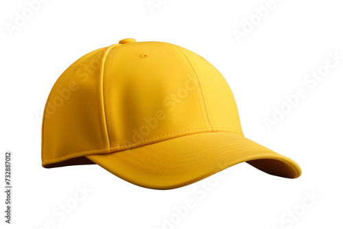 Yellow Baseball Cap Mockup on Transparent photo