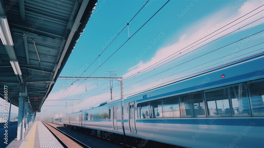 Obraz premium 青空と電車