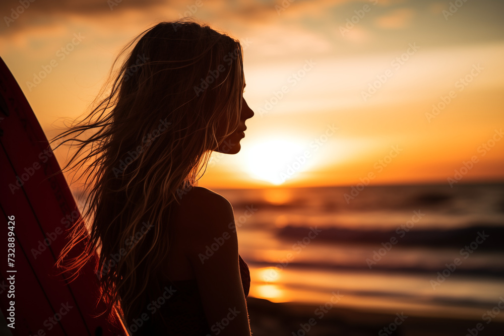 silhouette of a surfer on the beach at sunset silhouette of a surfer on the beach at sunset