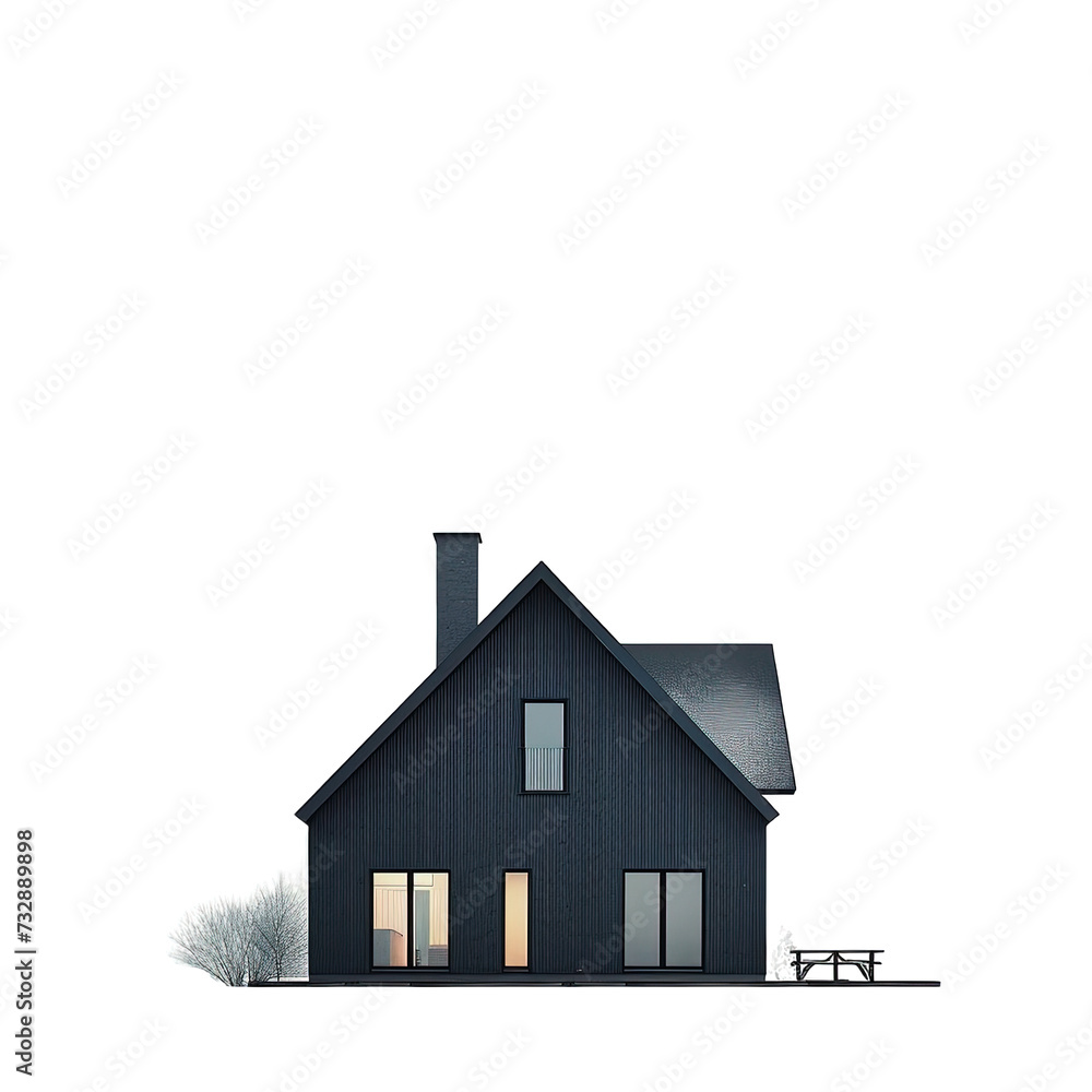Obraz premium Simple Black House Isolated