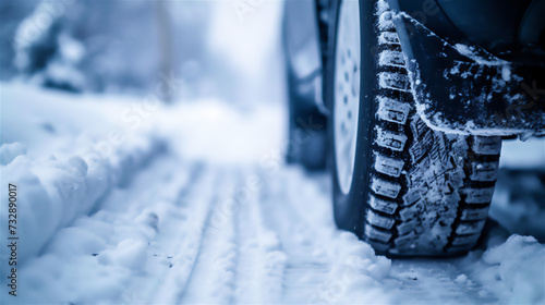 雪道と車のタイヤ © Rossi0917