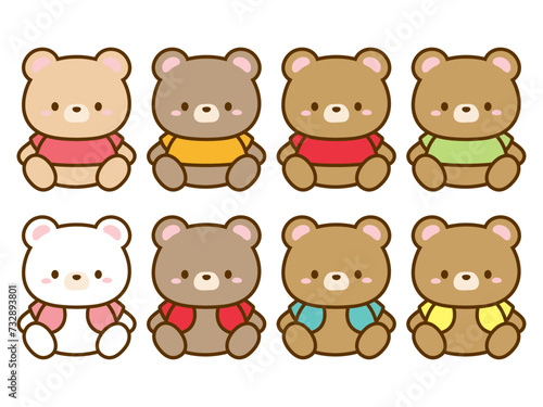 Wallpaper Mural 服を着たクマのベクターイラストのセット。いろいろな種類のクマのアイコン、挿し絵に便利なクリップアート。 Torontodigital.ca
