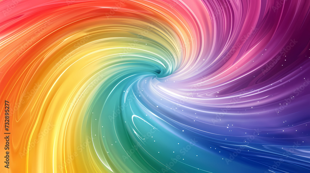 Fototapeta premium Colorful Rainbow Swirling Abstract Design Background