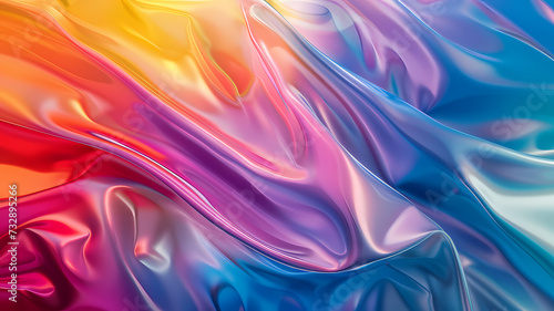 Colorful Rainbow Swirling Abstract Design Background