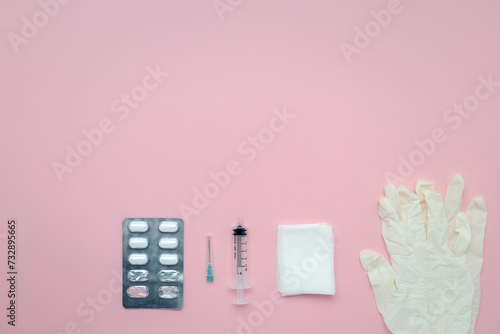 Flat lay of medication blis...