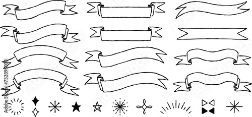 手書きのタイトルリボンセット