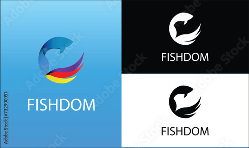 fish logo, dying logo, golden ratio, fishdom logo creative logo