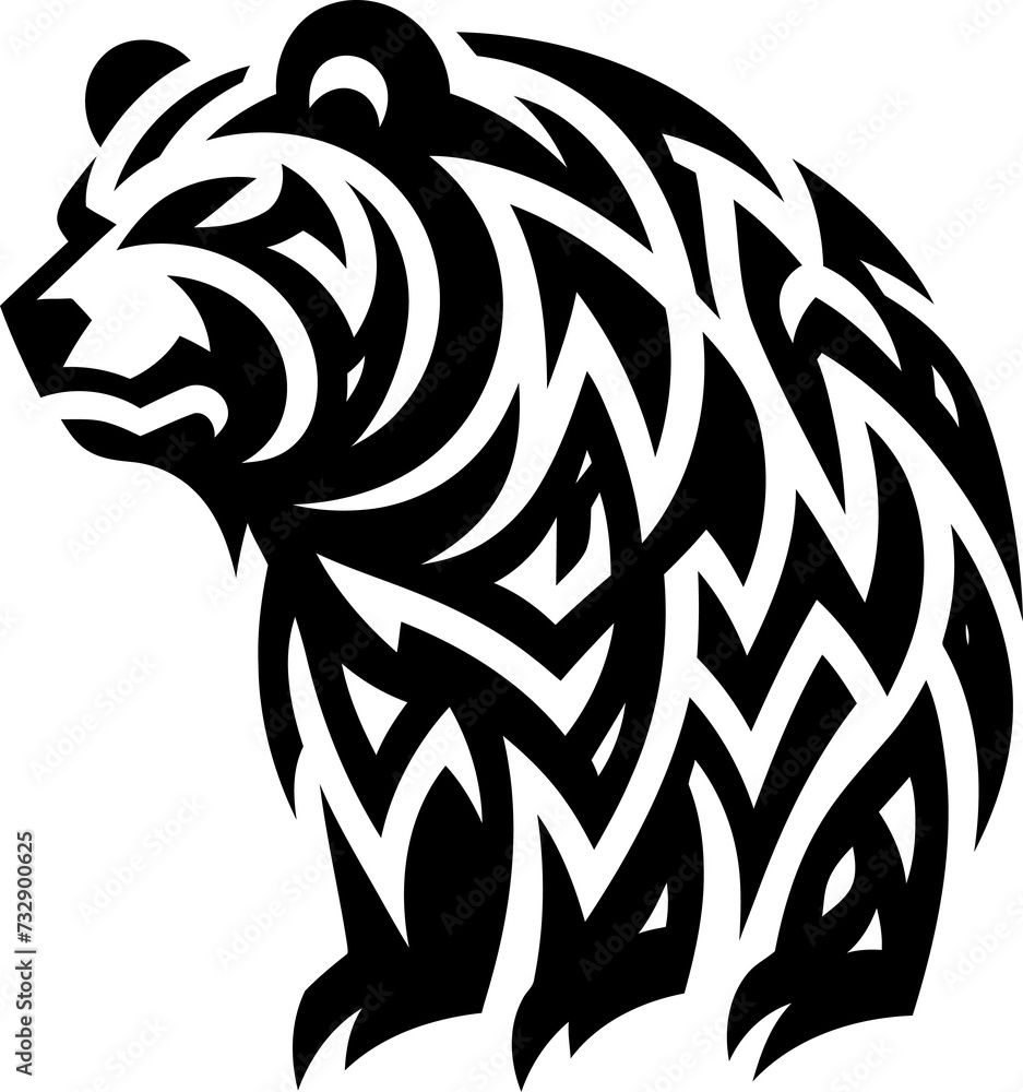 modern tribal tattoo bear, abstract line art of animals, minimalist contour. Vector
modern tribal tattoo bear, abstract line art of animals, minimalist contour. Vector