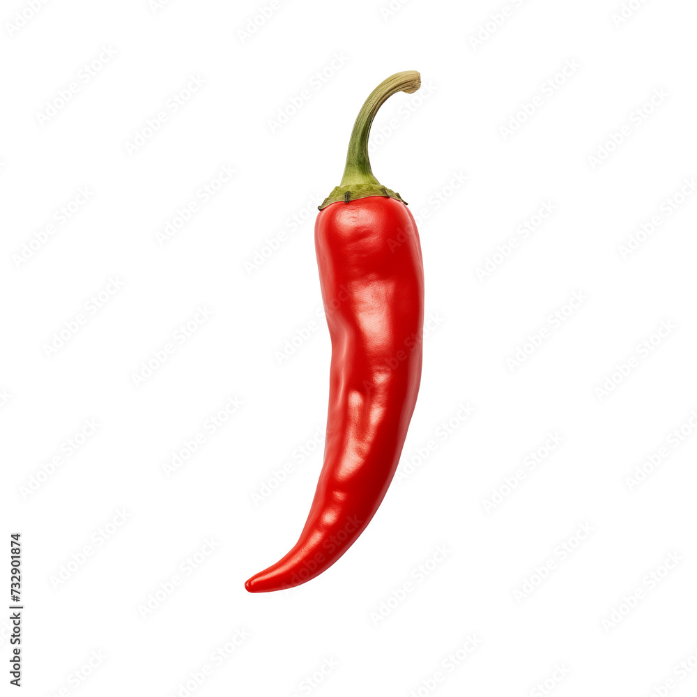 Red Hot Chili Pepper isolated on a transparent background.