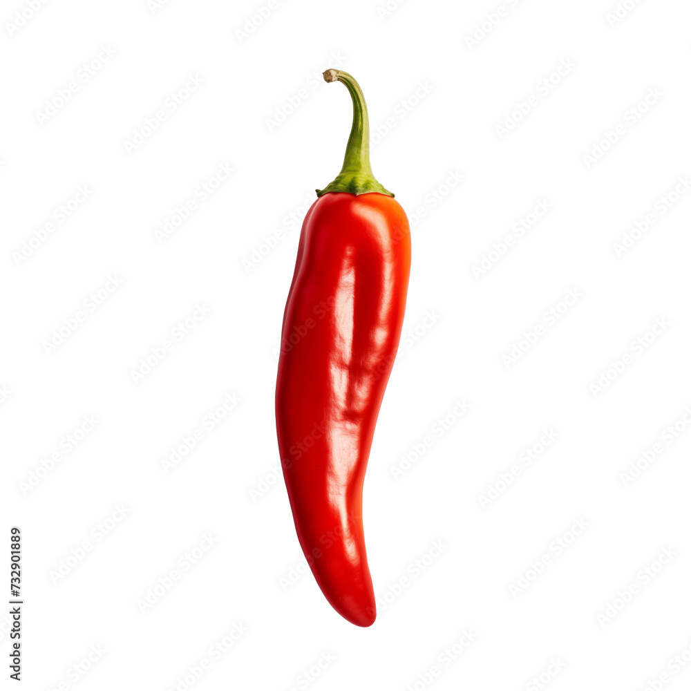 Red Hot Chili Pepper isolated on a transparent background.