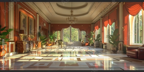 Interior of an upper class mansion - luxury and opulence for the ultra wealthy photo