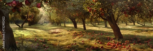Orange grove with trees filled with colorful fruits