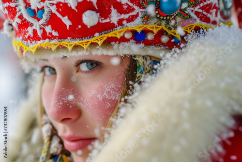 Sami national day celebration with people in traditional clothing and cultural performances, showcasing the rich cultural heritage of the sami people. photo