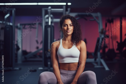 Confident woman in gym ready for workout