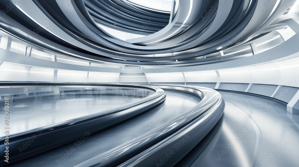 Railway Track Motion Background: Silver Train Transportation in Blur Railway Track Motion Background: Silver Train Transportation in Blur