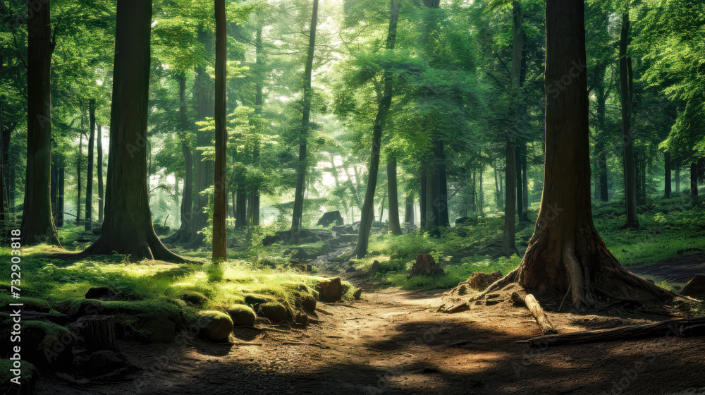Forterenity: A Calming and Relaxing Photo ofunlight and Tre Forterenity: A Calming and Relaxing Photo ofunlight and Tre