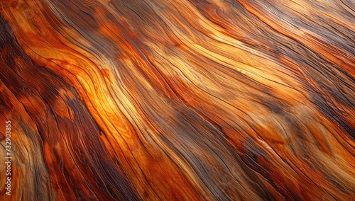 Close up view of vibrant wooden texture with intricate patterns photo