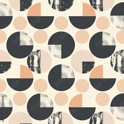 Seamless mid century retro watercolor Scand/Boho pattern design for print. High quality illustration. Aesthetic paint contemporary pastel collage composition. Subtle modern elegant design