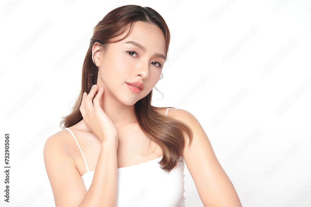 Beautiful young asian woman with clean fresh skin on white background, Face care, Facial treatment, Cosmetology, beauty and spa, Asian women portrait. Beautiful young asian woman with clean fresh skin on white background, Face care, Facial treatment, Cosmetology, beauty and spa, Asian women portrait.