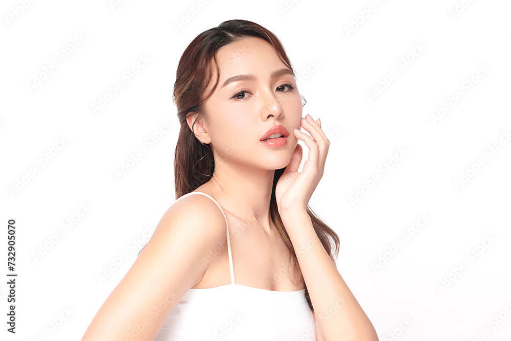 Beautiful young asian woman with clean fresh skin on white background, Face care, Facial treatment, Cosmetology, beauty and spa, Asian women portrait. Beautiful young asian woman with clean fresh skin on white background, Face care, Facial treatment, Cosmetology, beauty and spa, Asian women portrait.