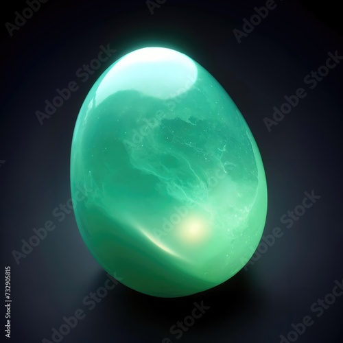 Close-up of green prehnite stone mineral crystal AI generated photo