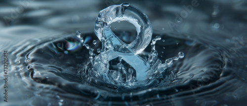 Sculpture of the number eight made of water to commemorate international womens day. The water represents the strength and fluidity of women's contributions to society. photo