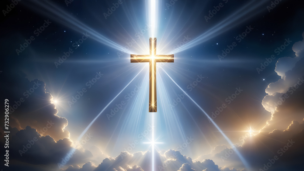 Fototapeta premium Cross shaped light beams