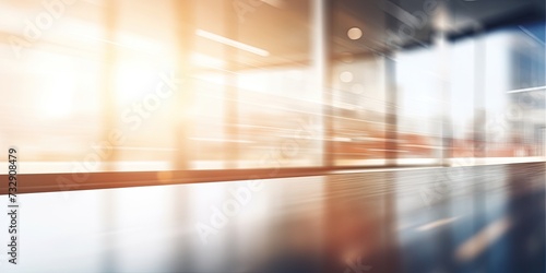 Blurred empty open space office. Abstract light bokeh at office interior background for design