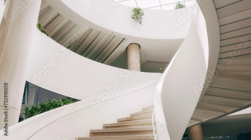 Contemporary Staircase in Minimalist Interior Design AI Generated