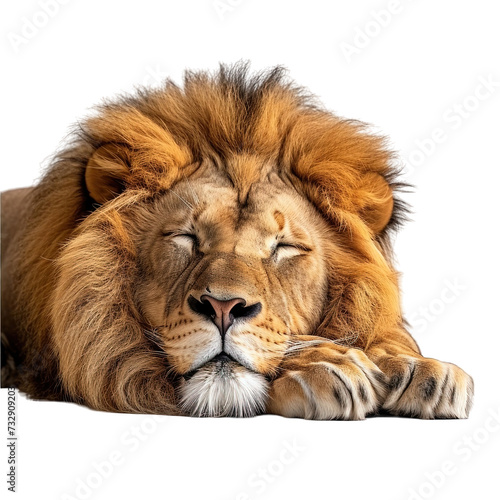 Lion Laying Down Isolated