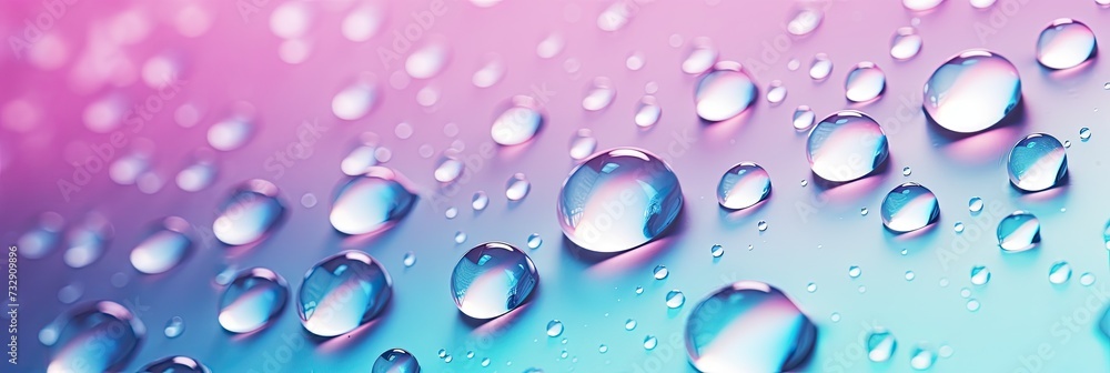 Water drops. abstract gradient background. Droplets texture. iridescent gradient. 