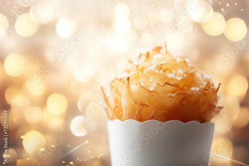 Soft focus on the divine texture of angel food amidst bokeh magic.