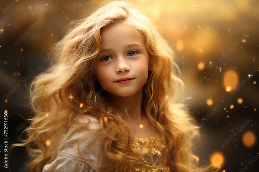 Bokeh lights forming a celestial backdrop for the angelic sweetness. Bokeh lights forming a celestial backdrop for the angelic sweetness.
