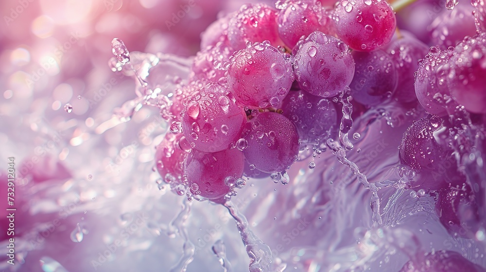 Fresh grape in water splash, grape with water splash isolated Fresh grape in water splash, grape with water splash isolated