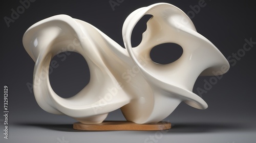 Abstract sculpture with fluid and dynamic forms