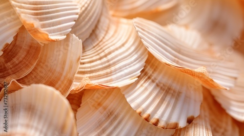 Hyper zoom into the texture of a seashell's ridges