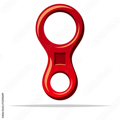 Figure 8 rope descender ring vector isolated illustration
