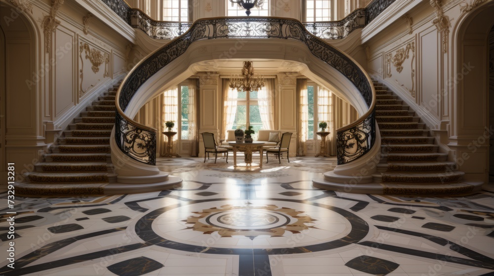 Decorative patterns in a luxurious mansion