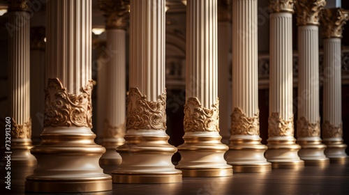 Decorative columns in a classical theater