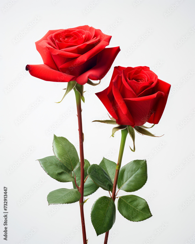 Red roses are the quintessential Valentine's Day flower, on white back ground. Red roses are the quintessential Valentine's Day flower, on white back ground.