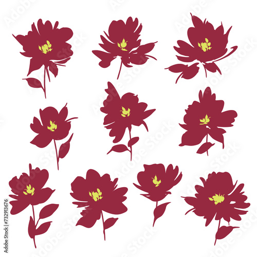 Beautiful and cute flower vector material collection 