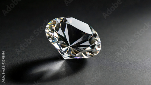 Large beautiful shiny diamond on a dark background