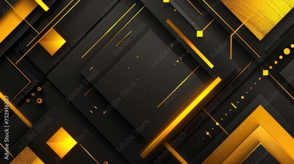 Bold black and yellow geometric patterns intertwine, creating a visually vibrant background, Ai Generated. Bold black and yellow geometric patterns intertwine, creating a visually vibrant background, Ai Generated.