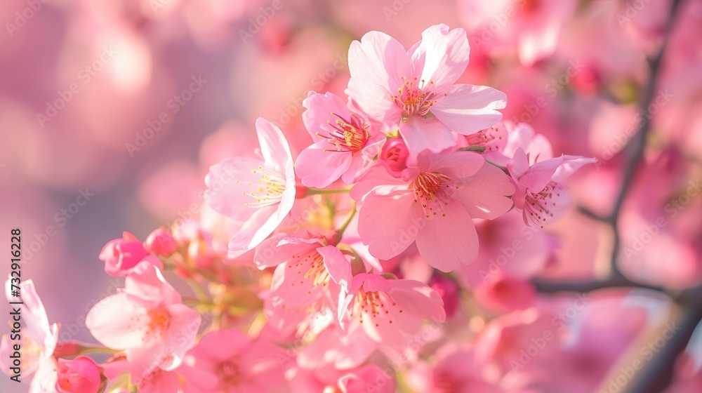 Sakura blossoms in full bloom create a breathtaking display of nature's beauty, Ai Generated.