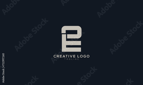 EE PE Abstract initial monogram letter alphabet logo design